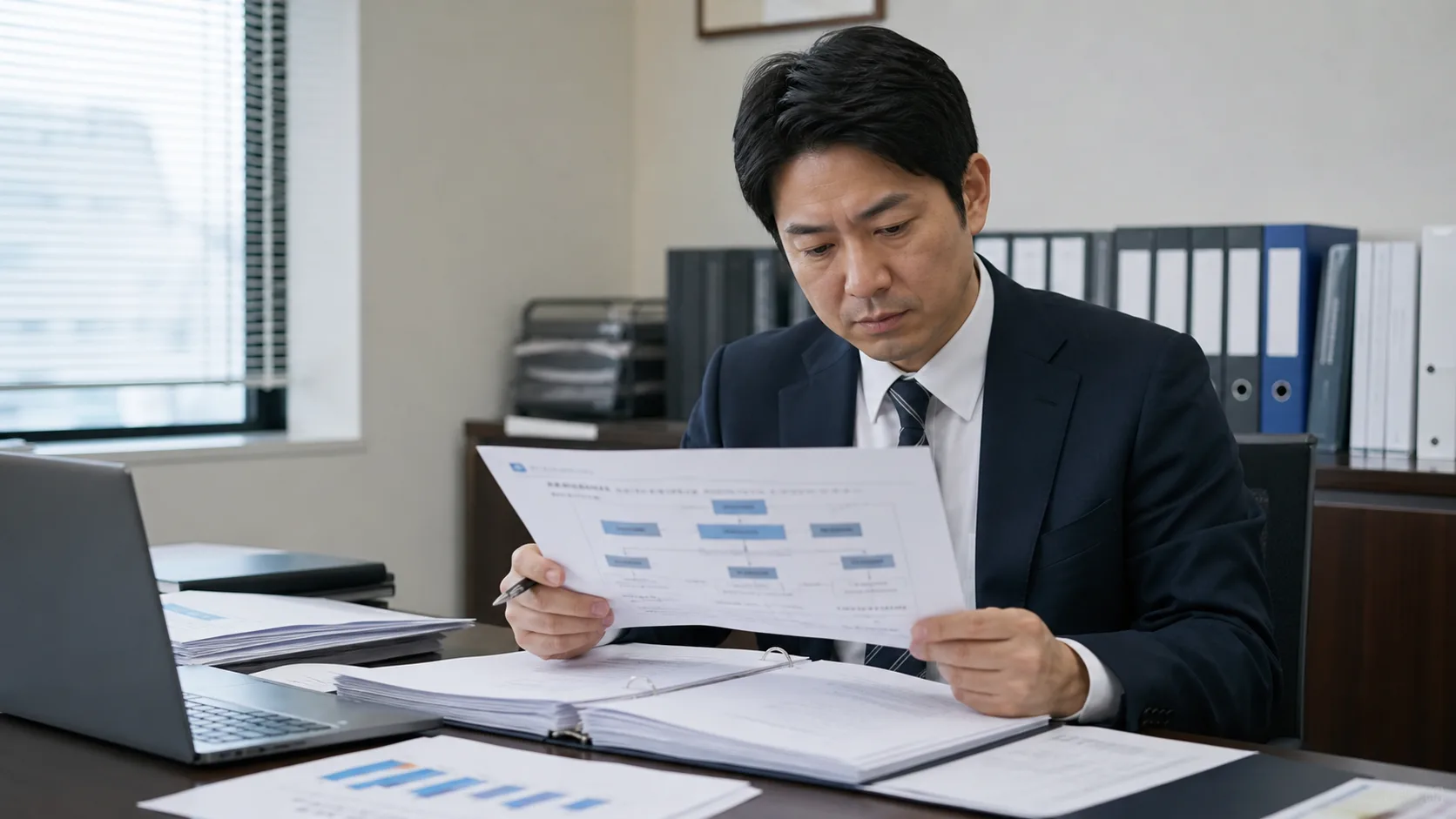 暗号資産ETFのカストディと税務開示資料を確認する担当者