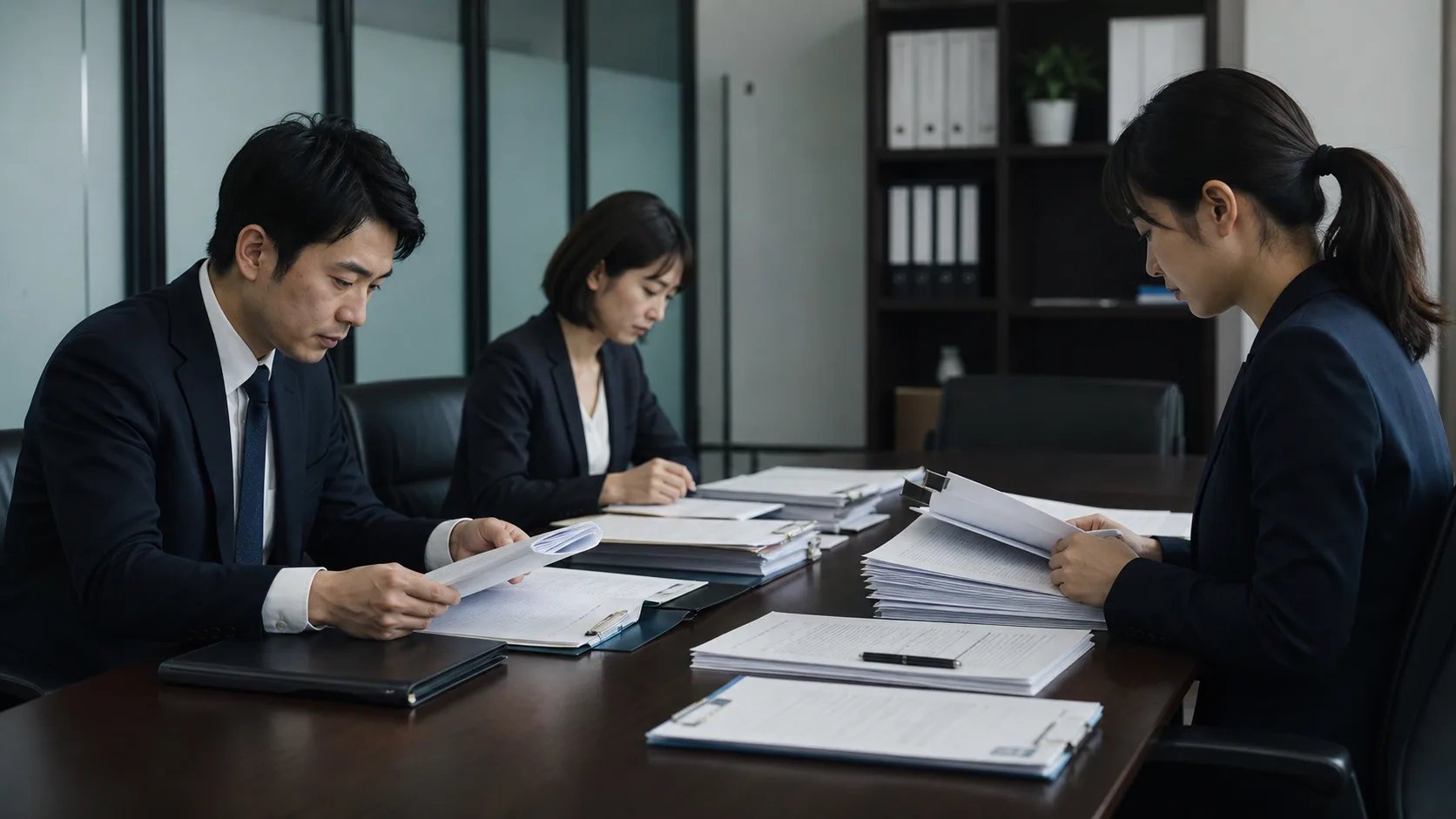 ETF申請資料と市場流動性を審査する証券担当者