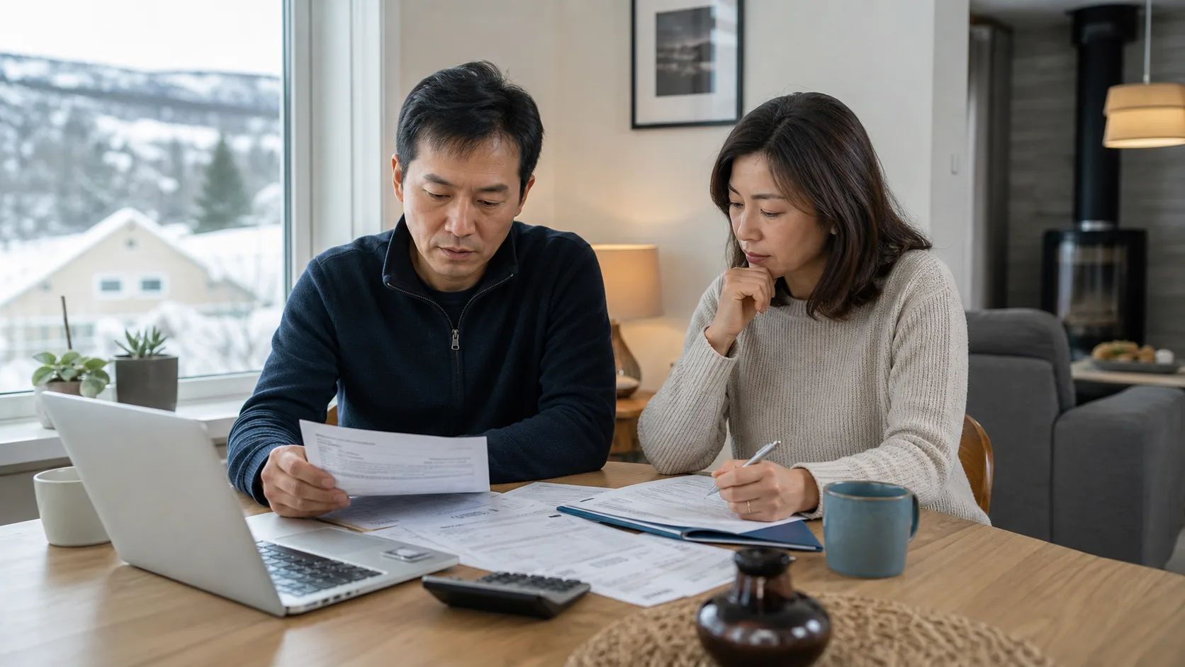 ノルウェーで毎月の生活費と長期貯蓄を確認する日本人世帯