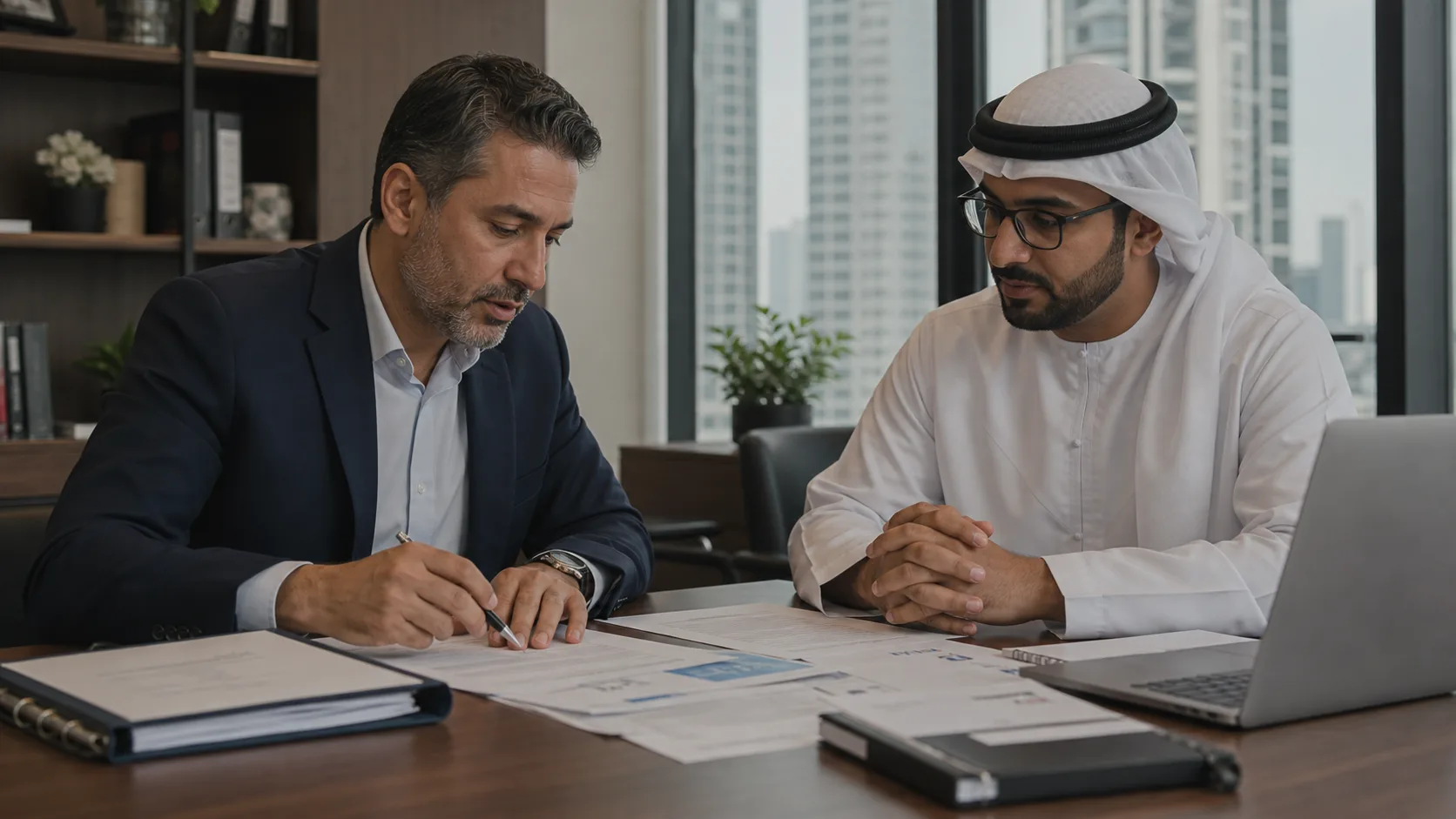 UAEゴールデンビザの適格性と居住計画を現地担当者に相談する事業者