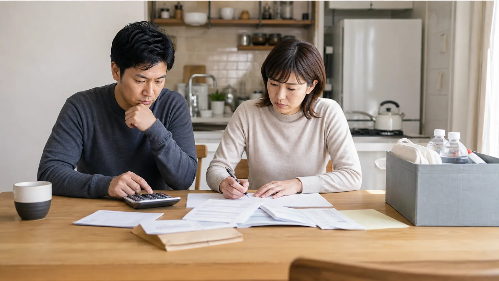 投資を始める前に毎月の固定費と生活防衛資金を確認する夫婦