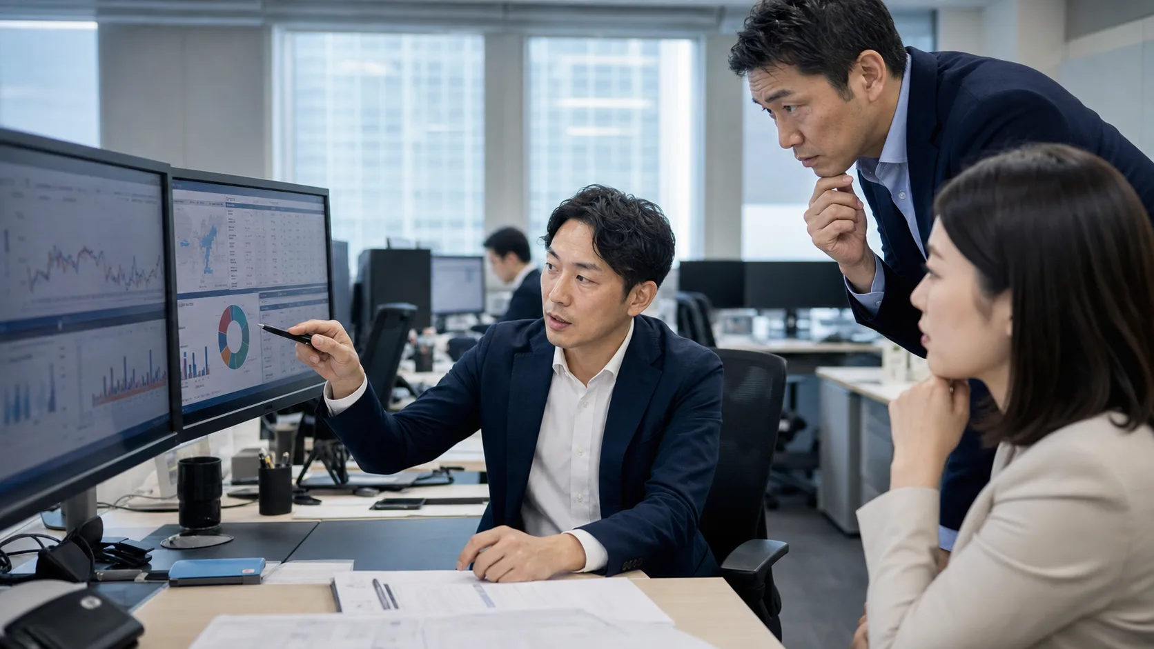 銀行とキャッシュレス決済のリスクを分析するイメージ
